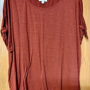 Women's Plus Sz 3X Rust Colored Dressy  Top